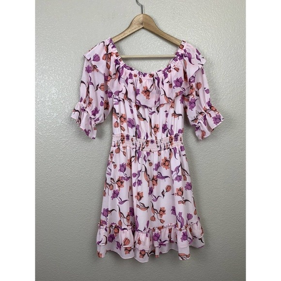 Lost + Wander Garden Of Delight Mini Dress Small S Floral Pink - Picture 6 of 6